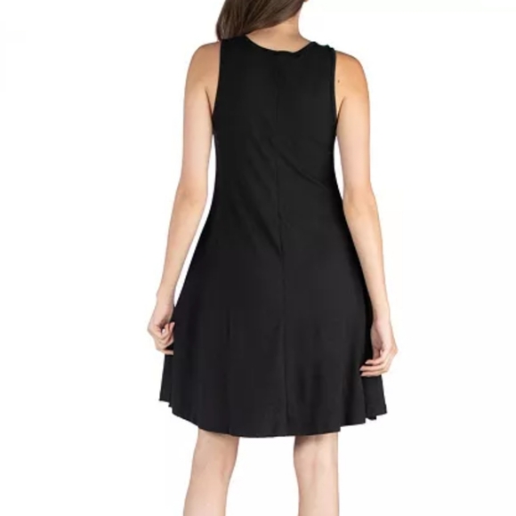 24seven A-line Fit and Flare Skater Jersey Tank Flowy Dress - Picture 6 of 9